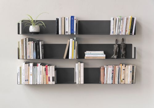 Bücherregale Grau U - Satz von 6 - 60 cm - Stahl Graue Regale - 1
