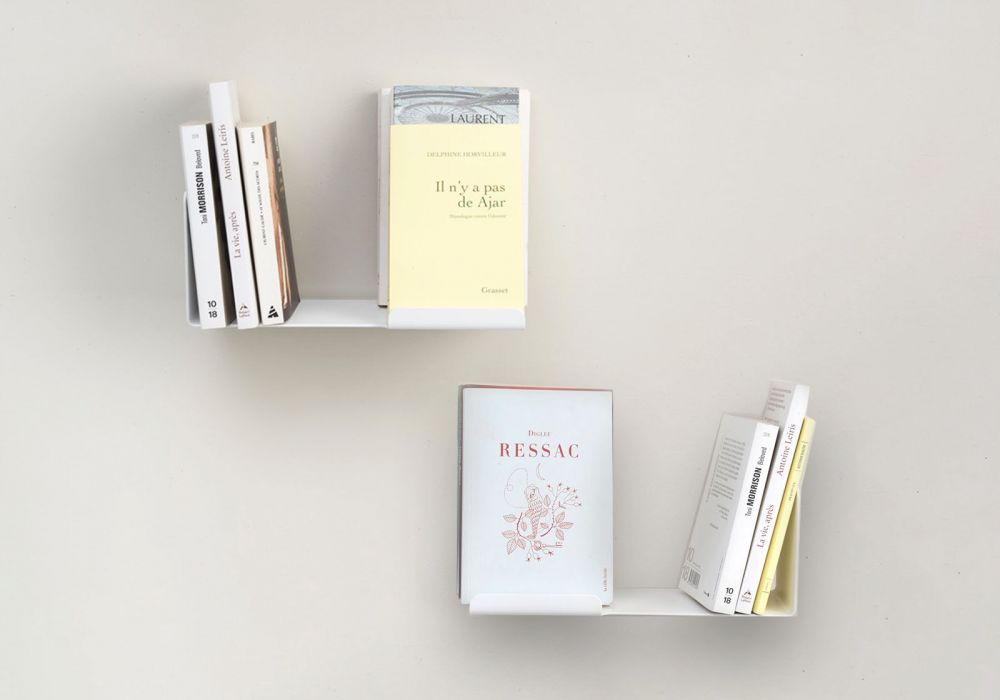 Buchhalter - Bücherregal 30 x 15 cm - Weiß - Satz von 2 Kleine wandregal - 4 Buchhalter - Bücherregal 30 x 15 cm - Weiß - Satz von 2 Kleine wandregal - 4