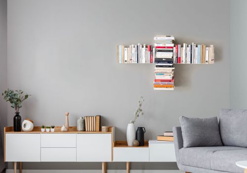 Wandbibliotheek T vormige Wandplank voor boeken Boekenplank - 2
